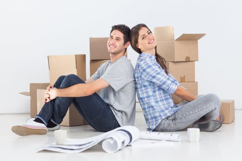 Organised moving boxes in a Westminster apartment