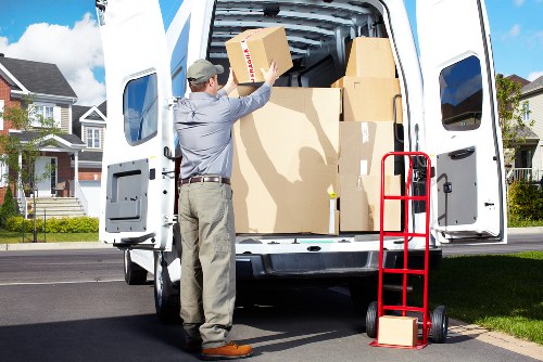 Professional man with van helping with a city relocation