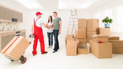 Protective wrapping and moving equipment for a Westminster furniture move