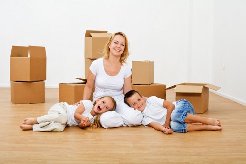 Packing boxes and furniture for a Westminster relocation