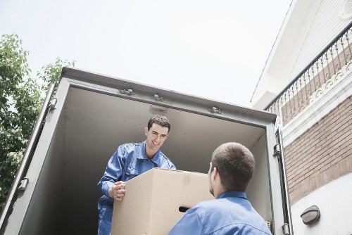 House removalists preparing fragile items for transport