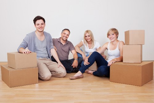 Van moving furniture through central Westminster