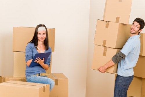 Student apartment move in Westminster with organized moving items